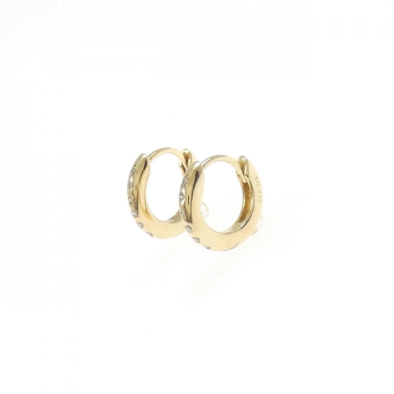K18YG Bông tai kim cương hình vòng 0.05CT - Hàng hiệu Chính hãng 870851