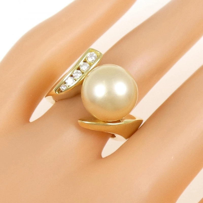 Nhẫn ngọc trai trắng K18YG 11.4mm - Hàng hiệu Authentic 852659