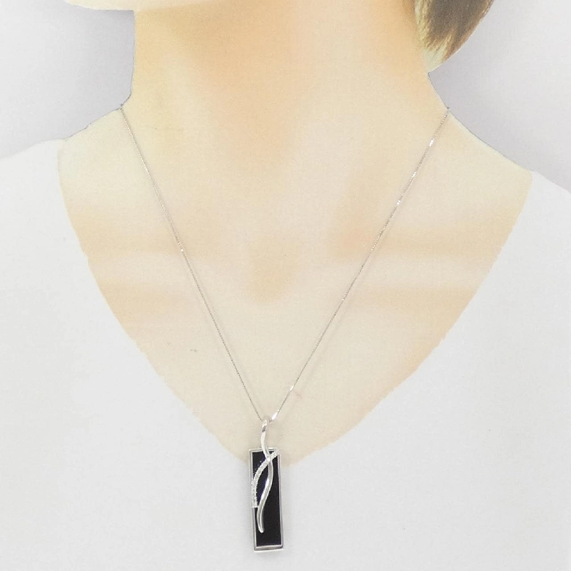 K18WG Onyx Necklace - Hàng hiệu Authentic 861530