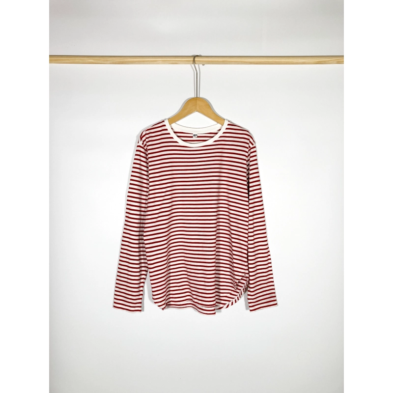 Áo Thun Kẻ Sọc Màu Đỏ Nhật Brand Uni , chất cotton 

 479571