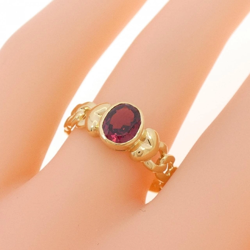 Nhẫn Garnet K18YG hình trái tim 668975