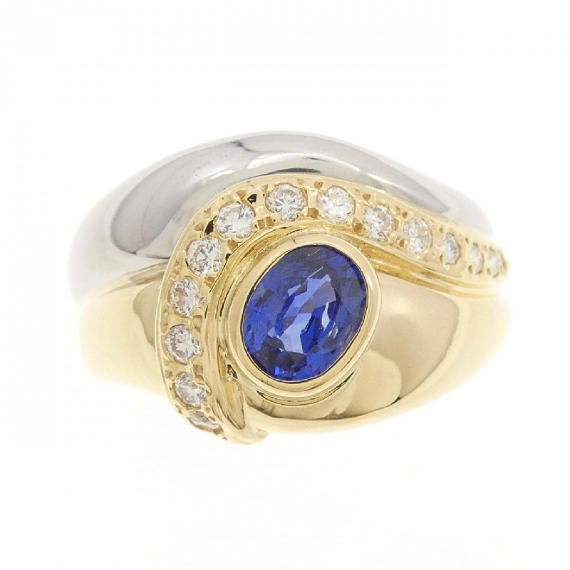 Nhẫn Sapphire K18YG/PT900 0.59CT 671002
