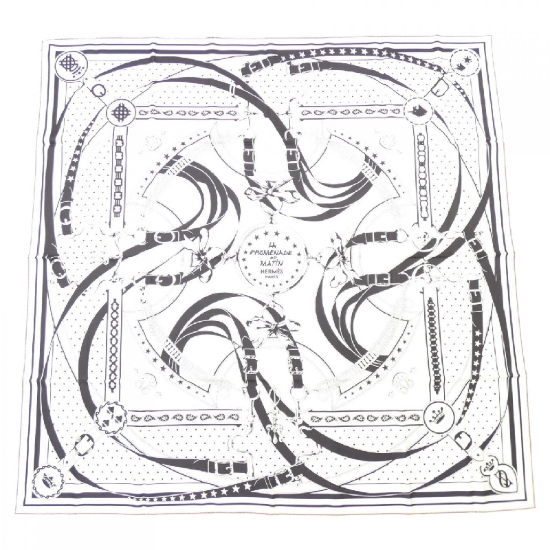 HERMES LA RPROMENADE DU MATIN H923986S Khăn choàng đôi mặt 140 - Hàng hiệu Chính hãng 834620