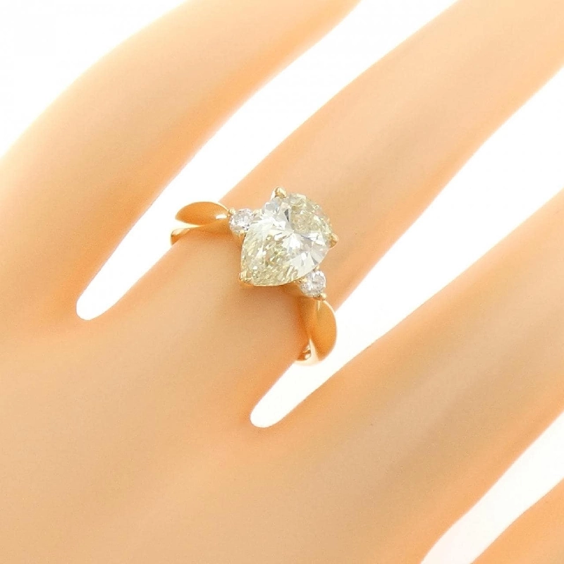 Nhẫn Kim Cương K18YG 1.519CT VLY SI1 Hình Giọt Nước - Hàng hiệu Chính Hãng 874086