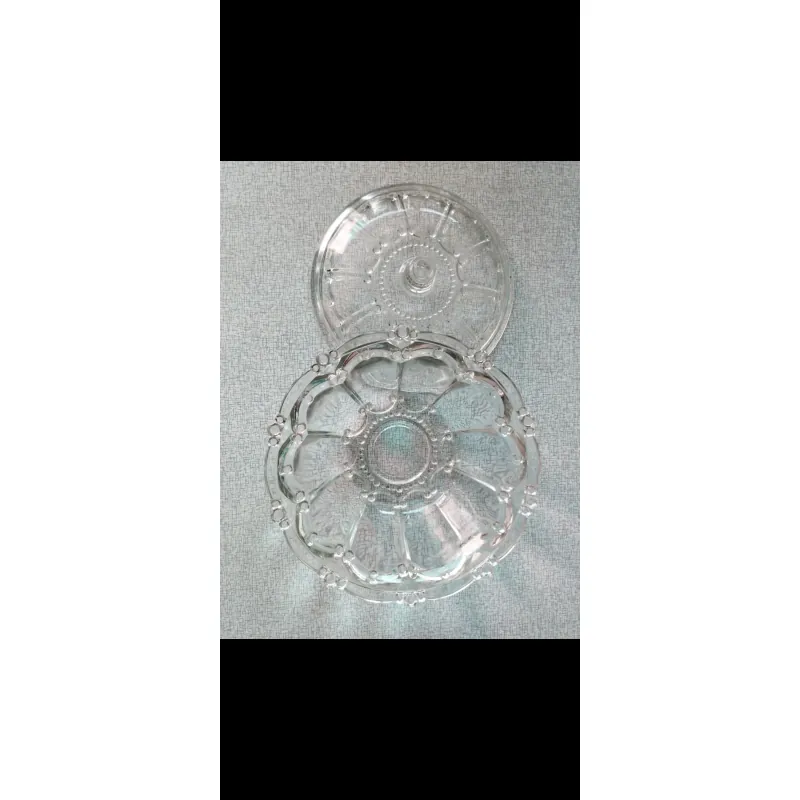 Thố mứt thủy tinh trang trí dạng tròn nhiều họa tiết 737194