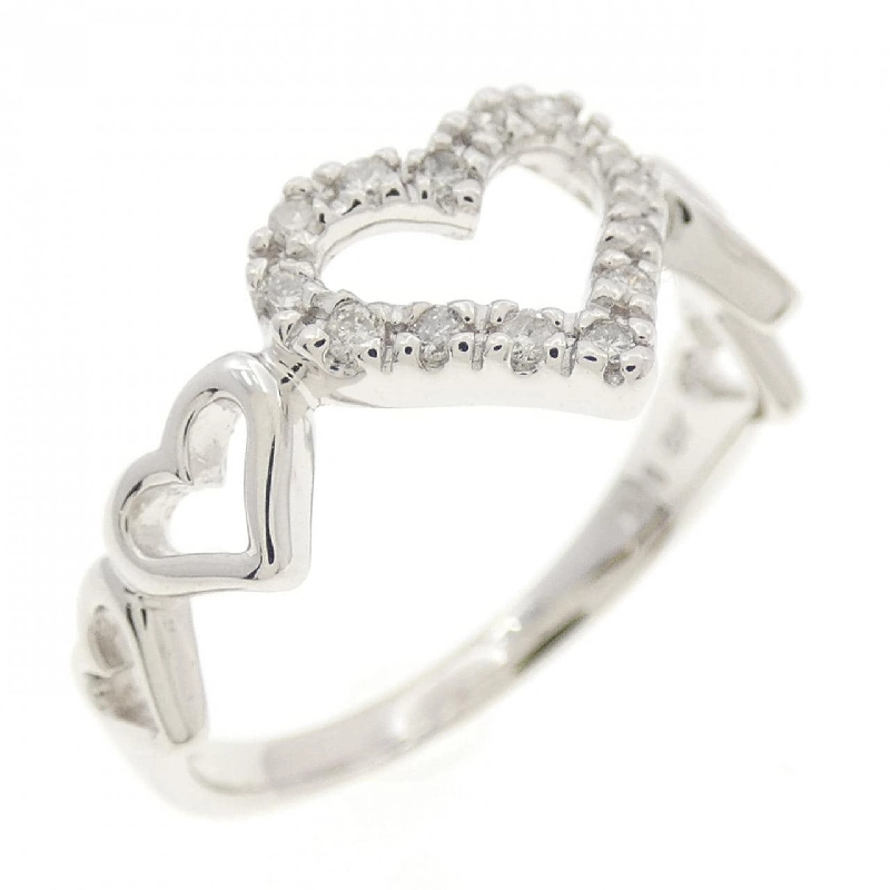 Nhẫn kim cương hình trái tim K18WG 0.11CT 669844