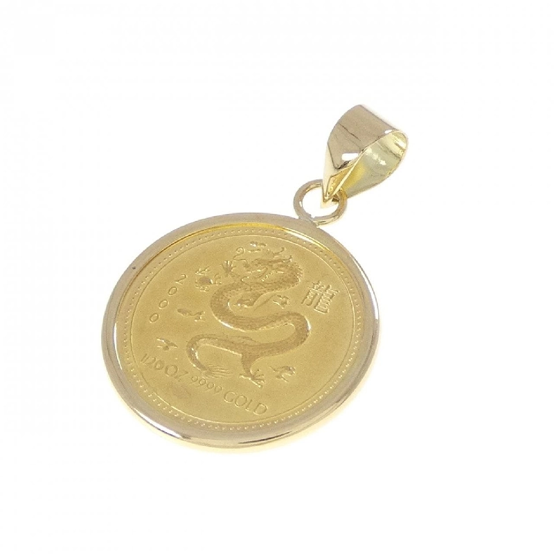 K18YG(枠) Mặt dây chuyền đồng xu - Hàng hiệu Authentic 871049