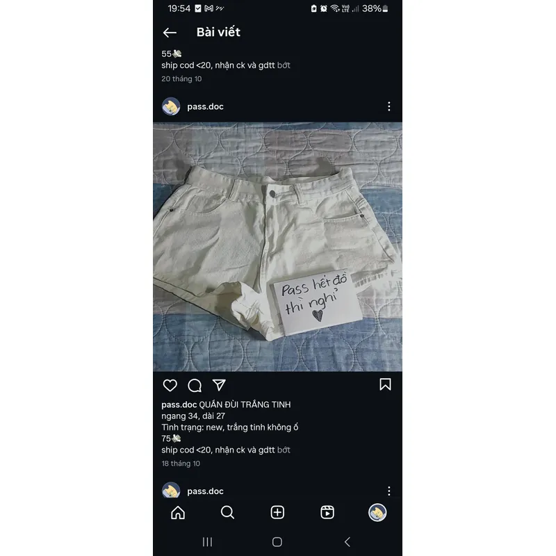 Quần Short Jeans trắng tinh 698306