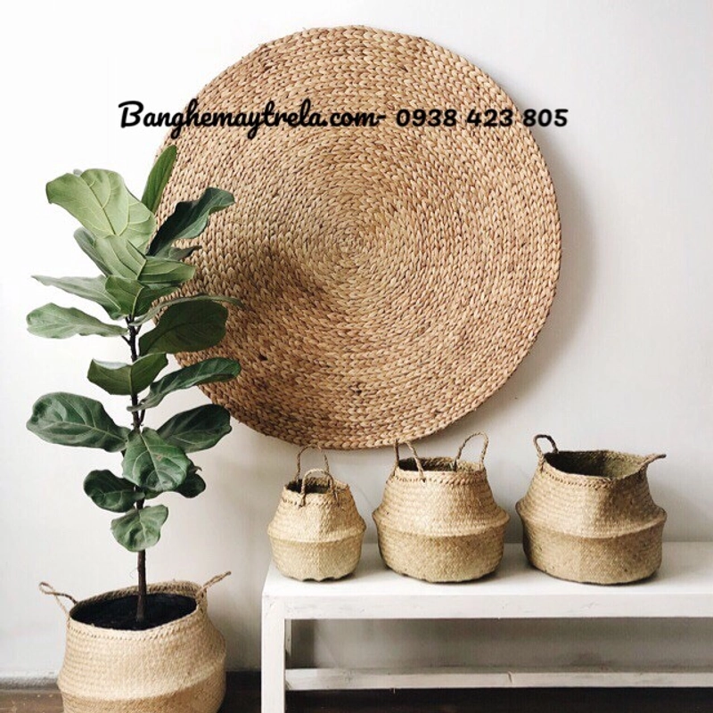 Thảm lục bình tròn tráng trí decor 490469
