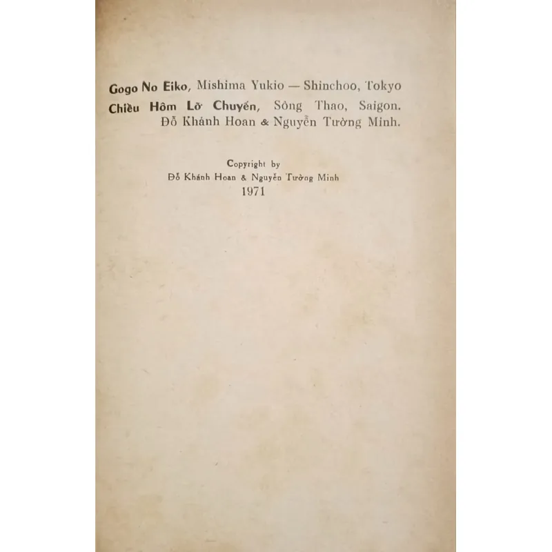 Chiều hôm lỡ chuyến (Yukio Mishima) 594460