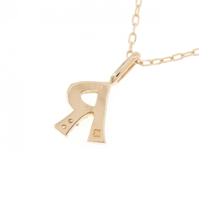 K18PG Chữ cái R Dây chuyền kim cương 0.01CT - Hàng hiệu Chính hãng 859339
