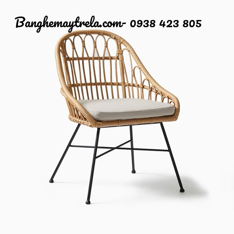 Ghế chân sắt mây nhựa giá rẻ 477787