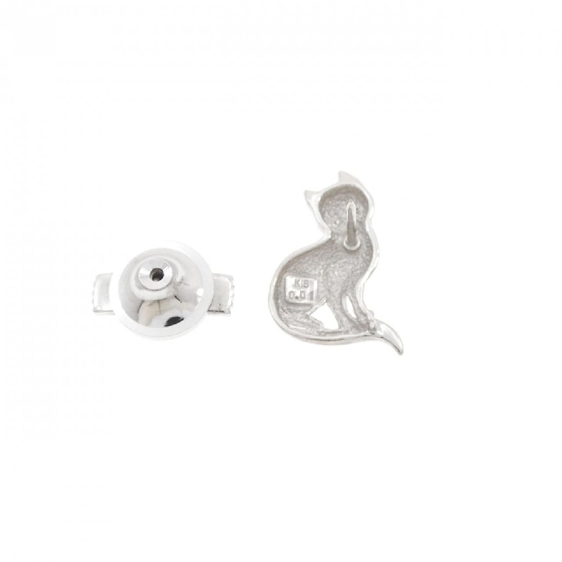 K18WG Bông tai hình mèo với kim cương 0.01CT - Hàng hiệu Chính hãng 873397