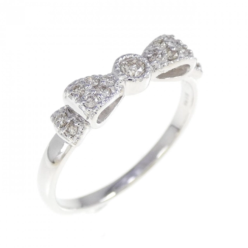 Nhẫn kim cương K18WG hình ruy băng 0.20CT - Hàng hiệu Authentic 848098