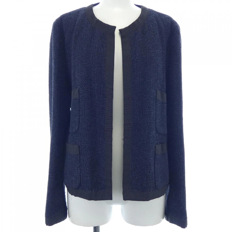 【Mã giảm giá】【Vintage】Áo khoác không cổ CHANEL 637856