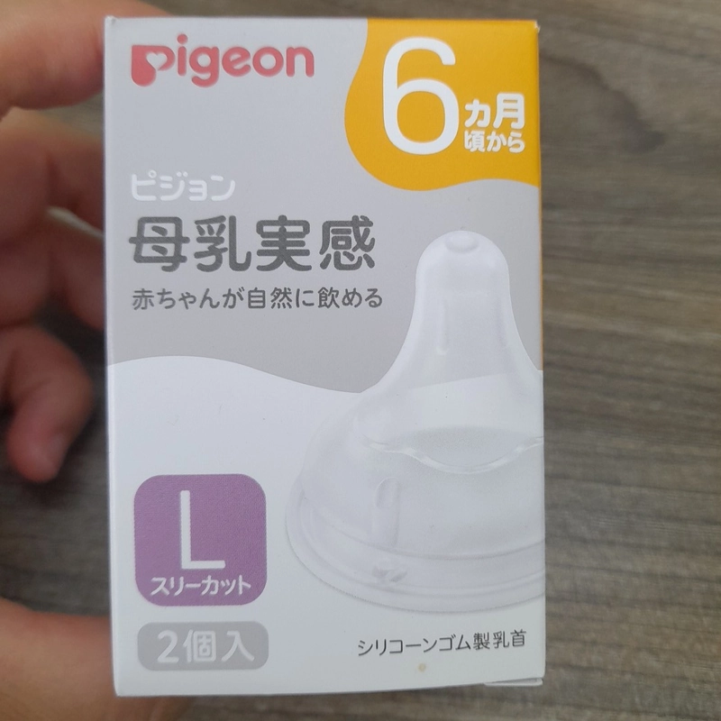 Núm ti Pigeon size L 6M cho bình cổ rộng nội địa Nhật xách tay - Mới 100% 454239