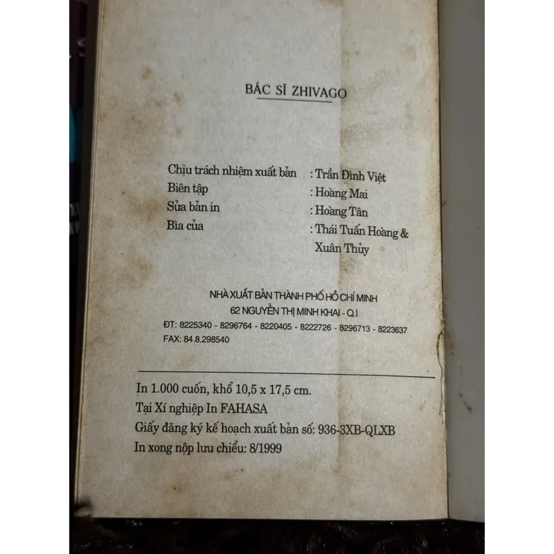 Bác sĩ Zhivago (tủ sách Vh Nga - Xô Viết)  701940