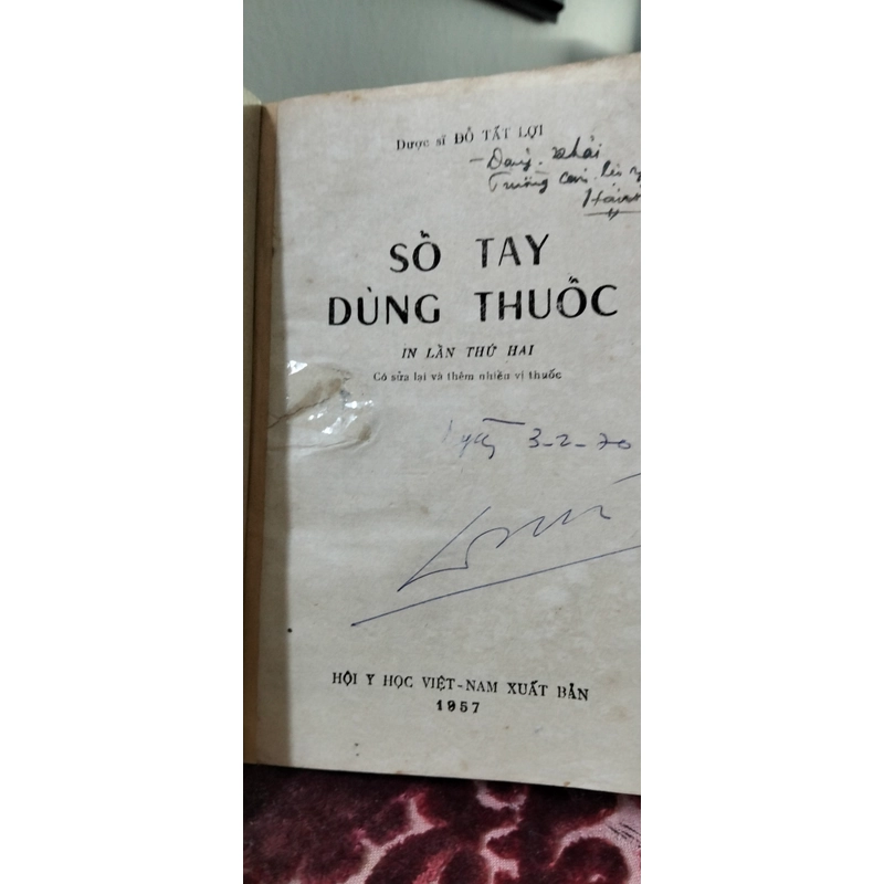 Sổ tay dùng thuốc - GS Đỗ Tất Lợi (sách xưa, 1957- hiếm, giá trị) 539053