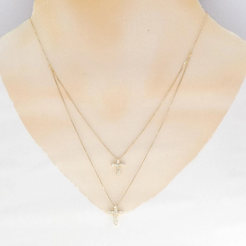 K18YG Dây chuyền kim cương chéo 0.2CT - Hàng hiệu Chính hãng 857743