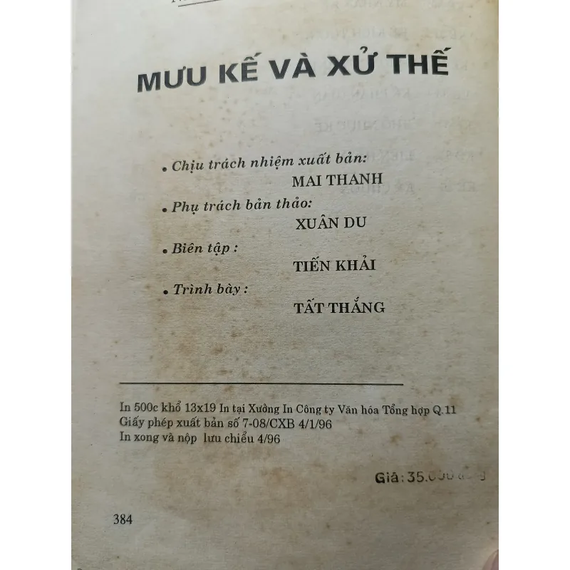 Mưu kế vã xử thế - 36 kế - Mã Sâm Lượng 974072