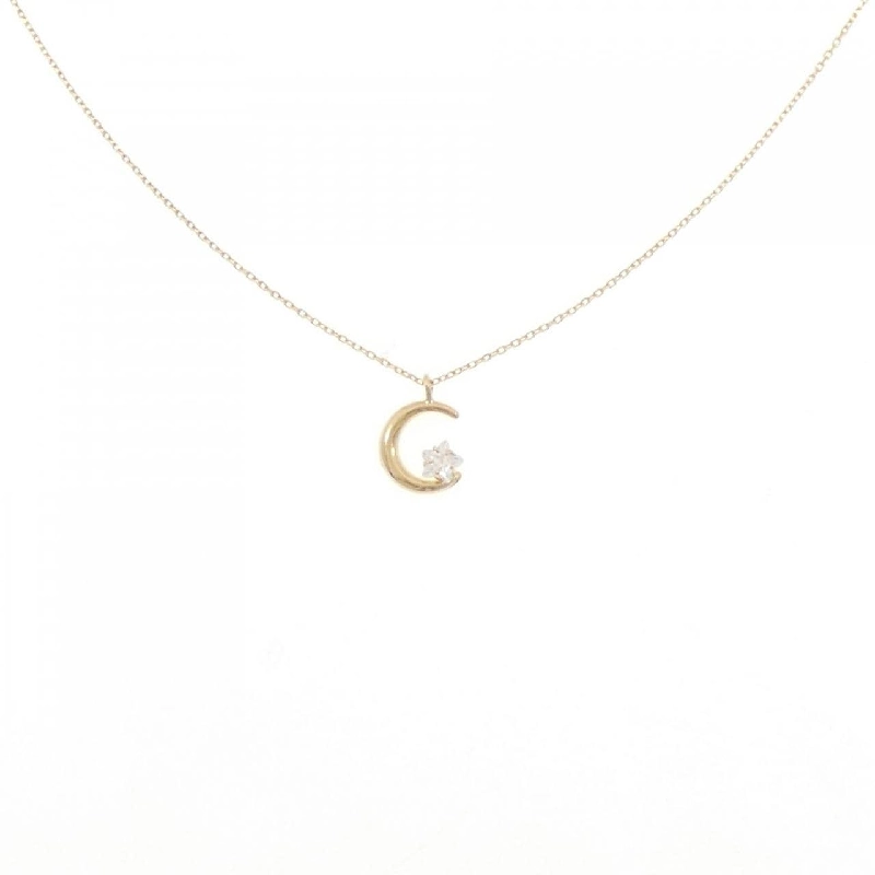 K18YG Mặt trăng Cubic Necklace - Hàng hiệu Chính hãng 860330