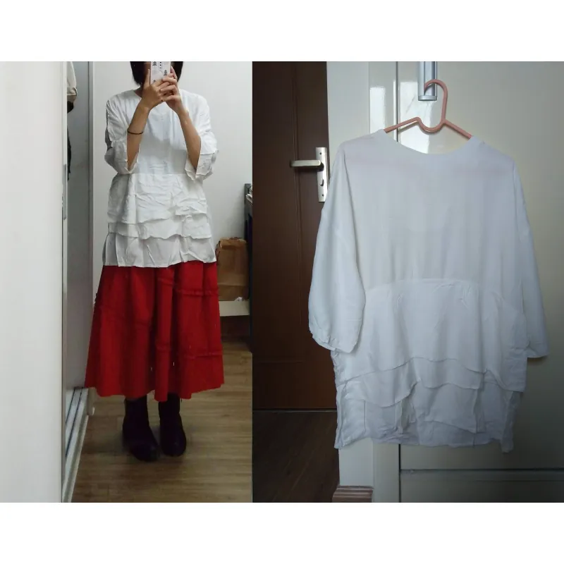 Áo dáng xòe baby doll màu trắng freesize 974019