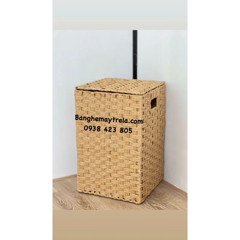 Giỏ đựng đồ vuông mây nhựa 590233