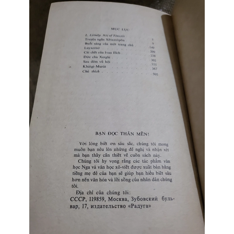 Truyện chọn lọc Lép Tôn-xtôi, nxb Cầu Vồng 1985 (Lev Tolstoy) 302343
