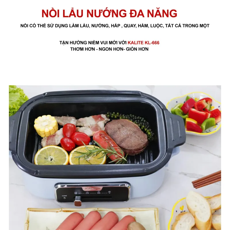 Nồi lẩu nướng đa năng KALITE KL-666 dung tích 4L 796485