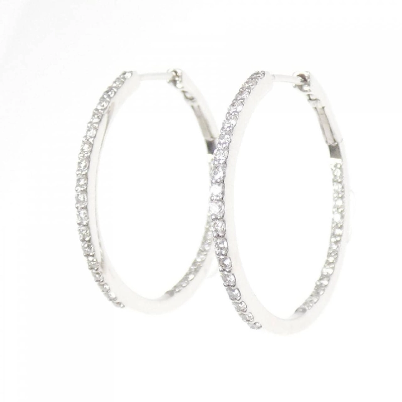 K18WG Bông tai kim cương hình vòng 0.60CT - Hàng hiệu Chính hãng 868095