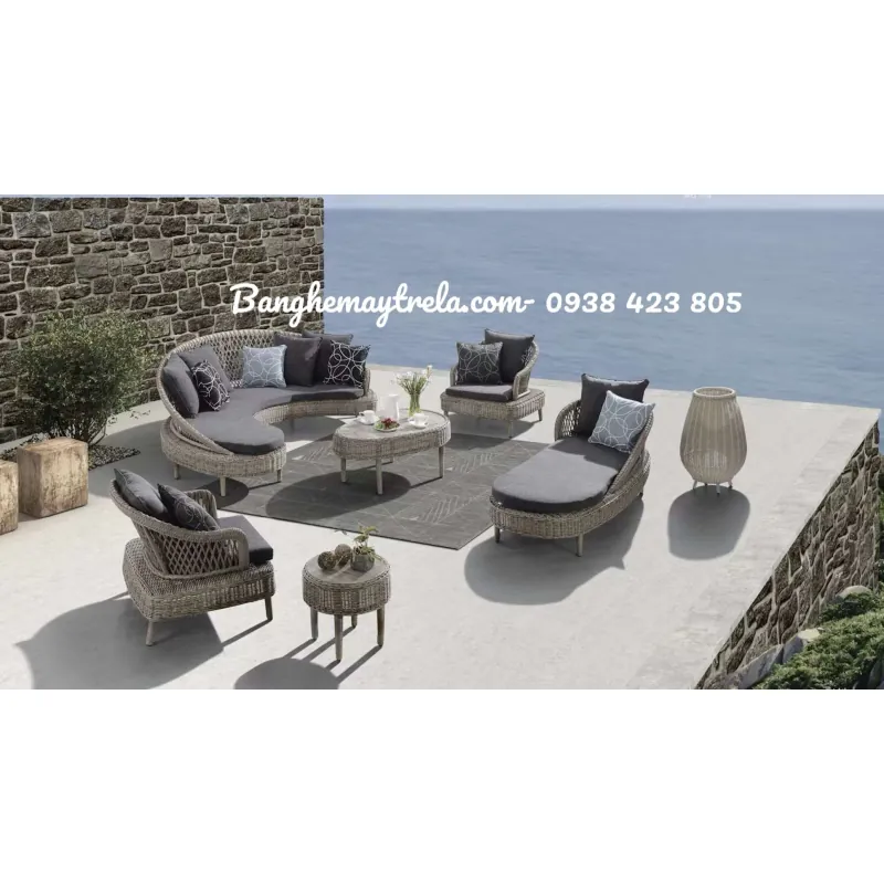 Ghế sofa ngoài trời mây nhựa 735478