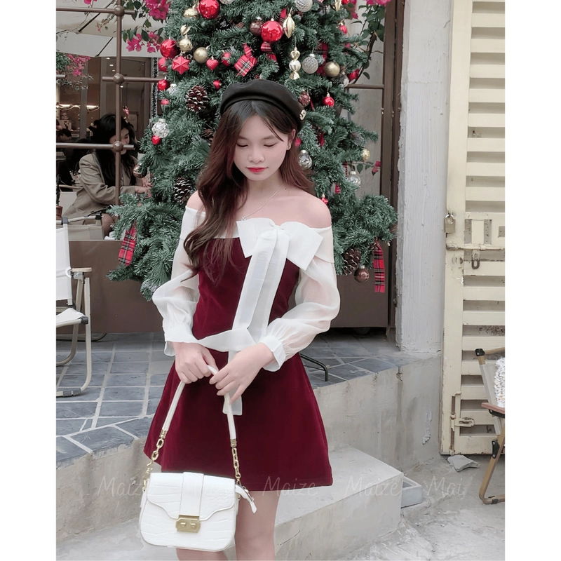 (CÓ ẢNH THẬT) Thanh lý Váy trễ vai tôn dáng size S 505670