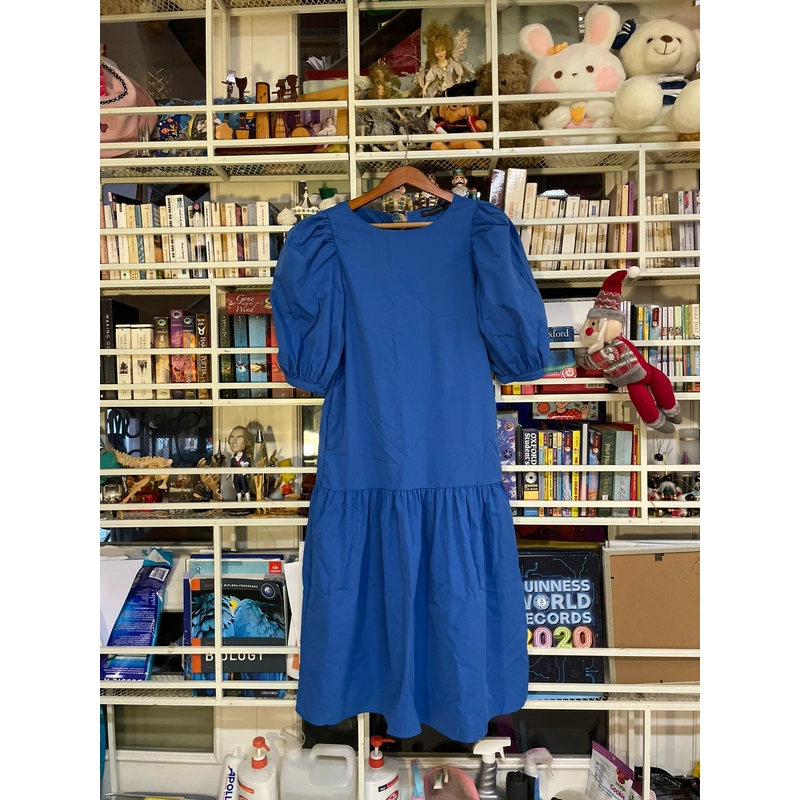 Đầm xanh dương, áo tay bồng, Size M/L 528158