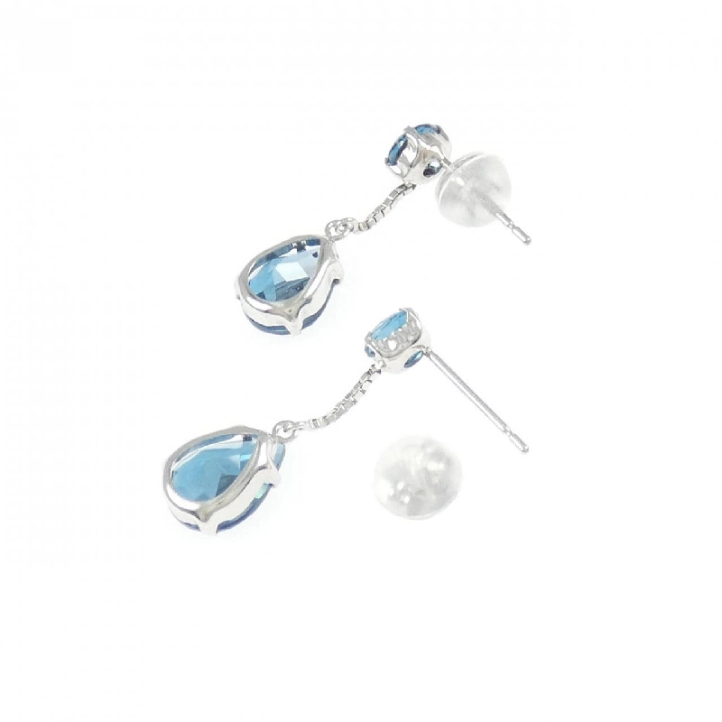 K18WG Blue Topaz Bông Tai 2.80CT - Hàng hiệu Chính hãng 873659