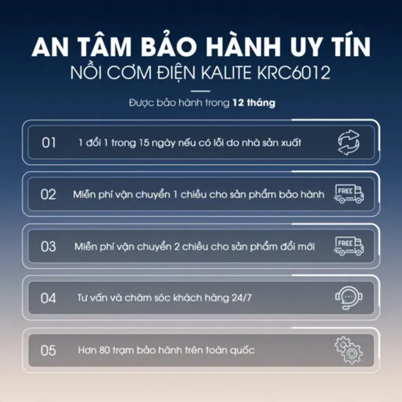 Nồi cơm điện Kalite KRC6012 chính hãng chống dính Ceramic cao cấp, mới 100% 572890