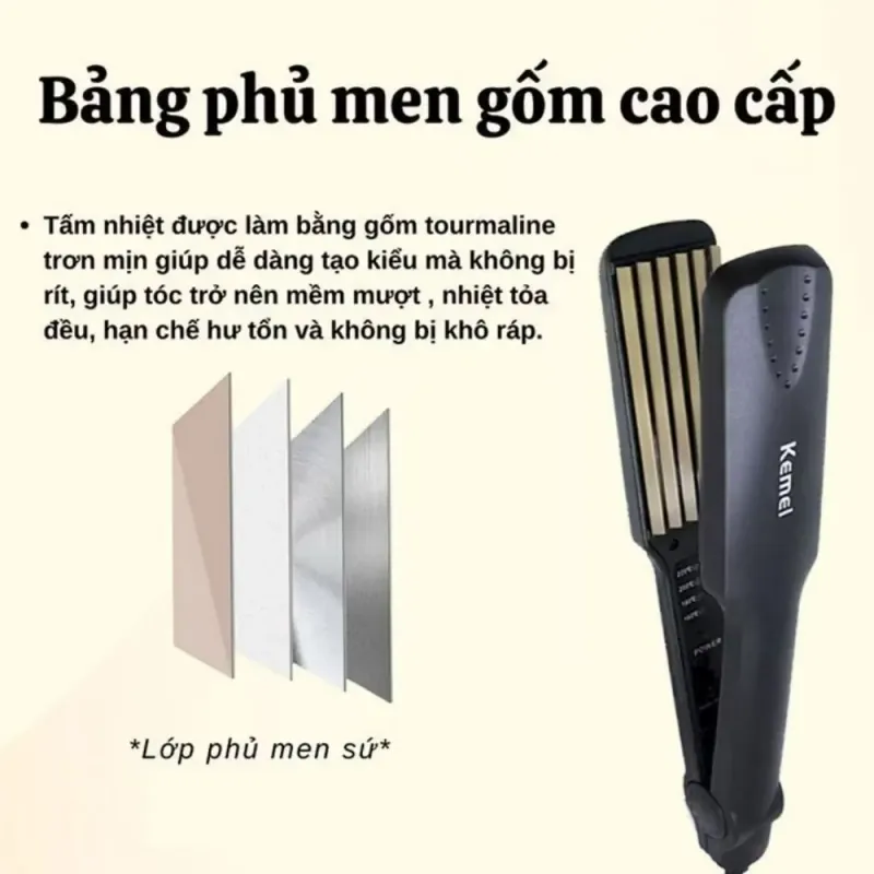 Máy Bấm Tóc Kemei Km-332 Chuyên Nghiệp, Máy Làm Dập Xù Tóc Có 4 Mức Chỉnh Nhiệt 2024 751690