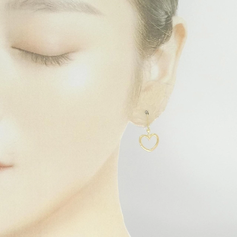 K18YG Bông tai hình trái tim - Hàng hiệu Chính hãng 871611