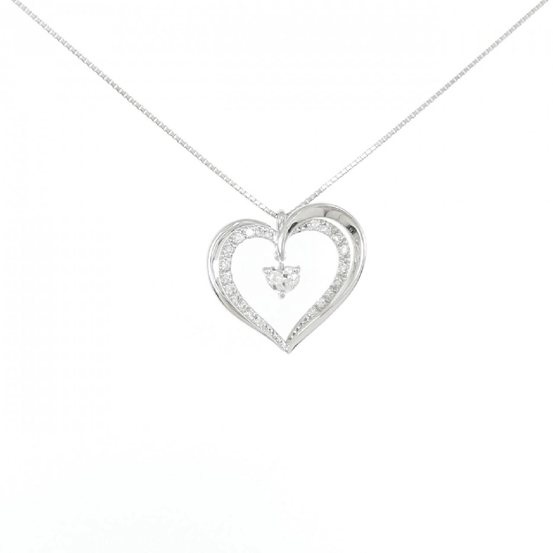 K18WG Dây chuyền kim cương hình trái tim 0.219CT - Hàng hiệu Chính hãng 859487