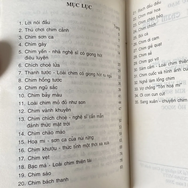 THÚ CHƠI CHIM (XB 2000) 697969