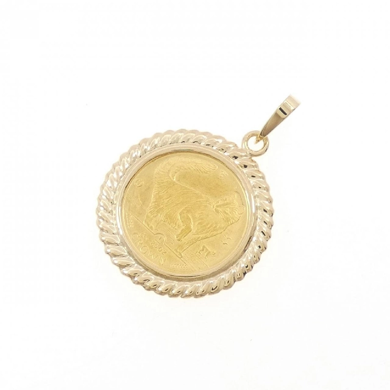 K18YG(枠) Đồng xu Mặt dây chuyền - Hàng hiệu Chính hãng 862616