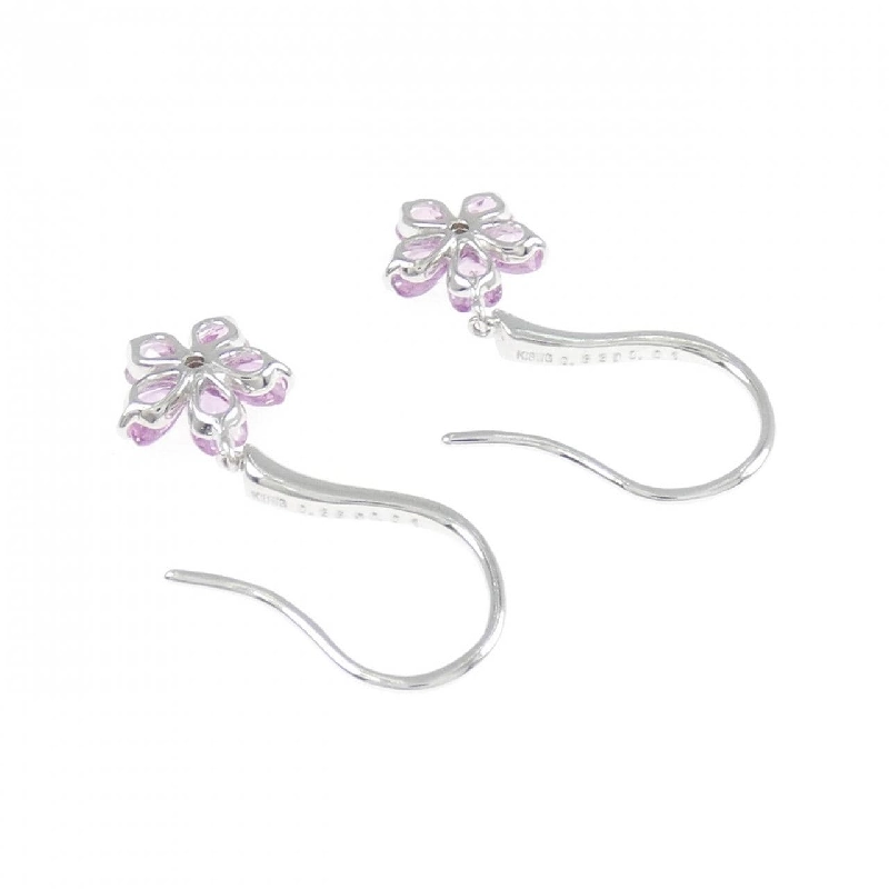 K18WG Bông tai hoa Sapphire 1.11CT - Hàng hiệu Chính hãng 871140