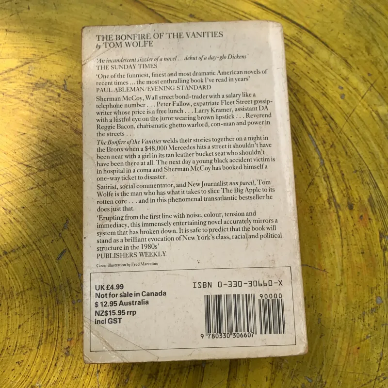 THE BONFIRE OF THE VANITIES- TOM WOLFE 762309