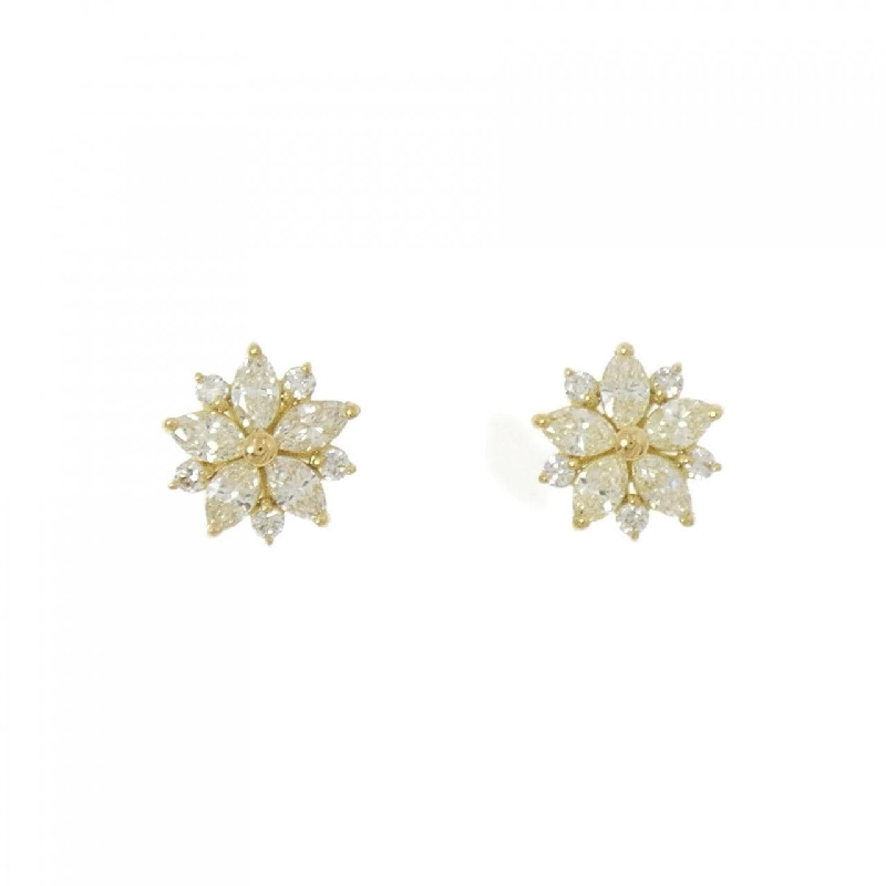 Bông tai kim cương K18YG hình hoa 0.50CT - Hàng hiệu chính hãng 872061