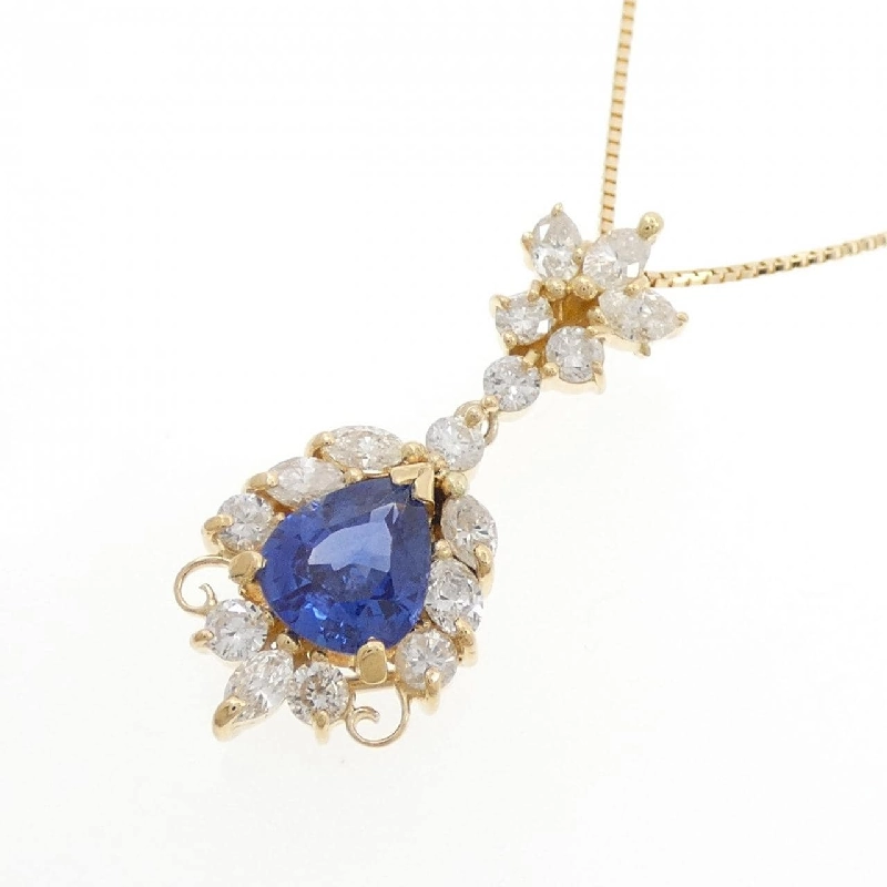 K18YG Sapphire Necklace 1.07CT - Hàng hiệu Authentic 858791