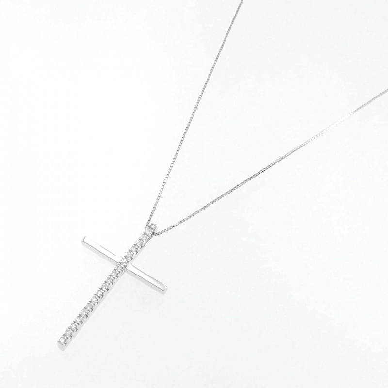 K18WG Dây chuyền kim cương chéo 0.28CT - Hàng hiệu Chính hãng 863273