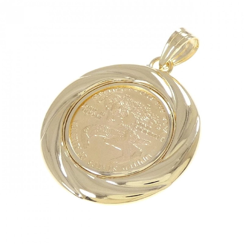 K18YG(枠) Đồng xu Mặt dây chuyền - Hàng hiệu Chính hãng 866862