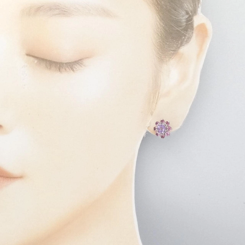 K18WG Amethyst Bông tai - Hàng hiệu Chính hãng 870043