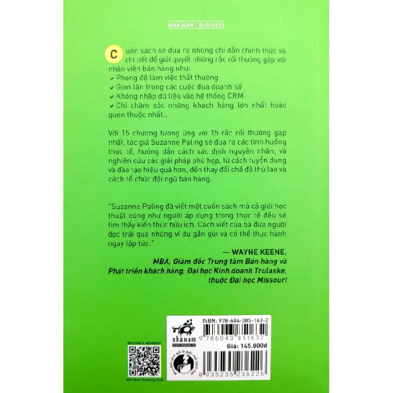 Cẩm Nang Cho Thủ Lĩnh Bán Hàng - Gỡ Rối Quản Lý, Xử Trí Nhân Viên Khó Nhằn Và Tối Đa Doanh Số - Suzanne M. Paling 287807