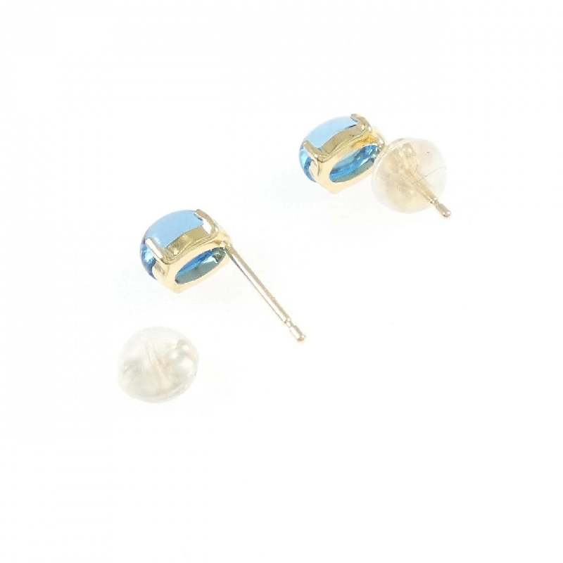 K18YG Blue Topaz Earrings - Hàng hiệu Authentic 874125
