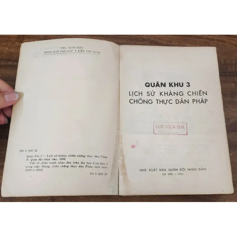 NXB Quân Đội Nhân Dân 1990 - QUÂN KHU 3 LỊCH SỬ KHÁNG CHIẾN CHỐNG THỰC DÂN PHÁP (550 tr) 751149